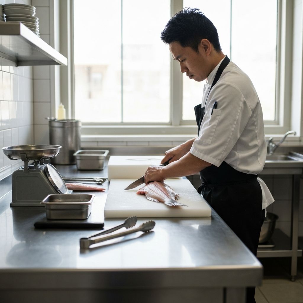 Professional seafood preparation